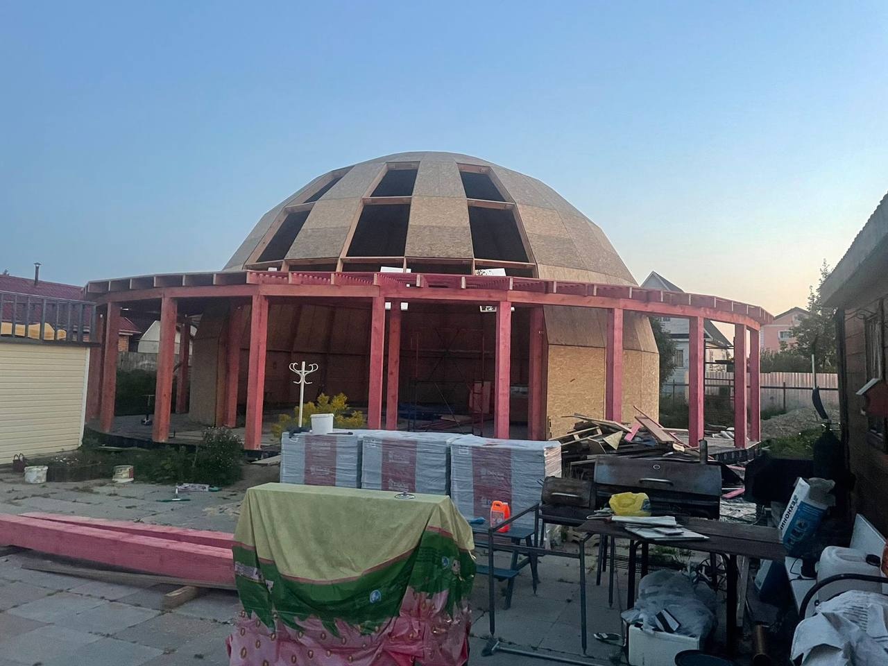 Обшили каркас Добросфера 14 OSB.