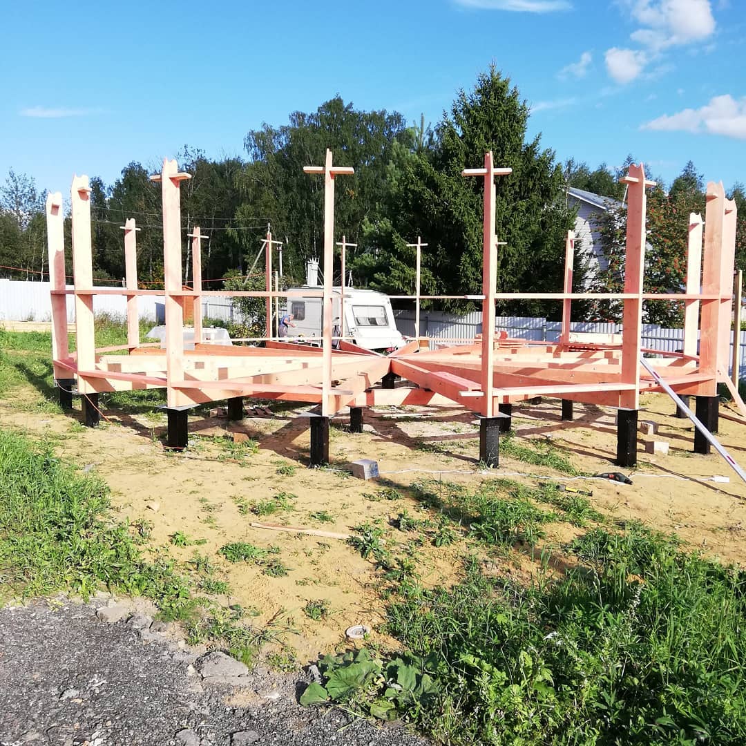 Строительство очередного купольного дома Z10H. Москва. Зеленоград